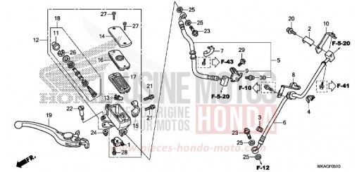 FRONT BRAKE MASTER CYLINDER (NC750SA/SD) NC750SDH de 2017